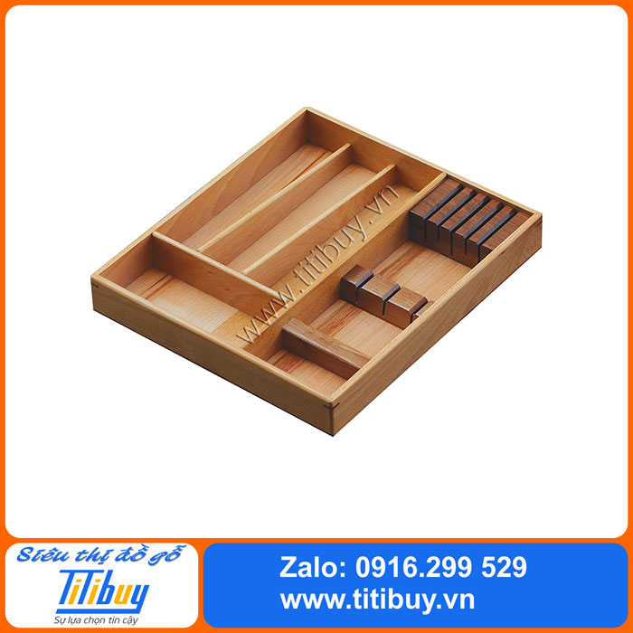 Khay đựng chia muỗng đũa nĩa dao đa năng bằng gỗ NV5302 - Đồ dùng nhà bếp tiện ích